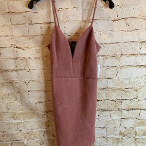 Windsor Suede Bodycon Blush Dress Size L